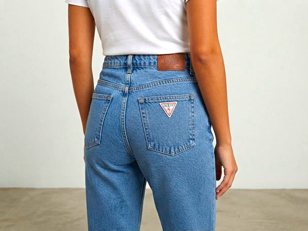 GUESS Jeans Women's Mid Rise Straight Leg Blue Denim Pants Size 29 80s 90s Style